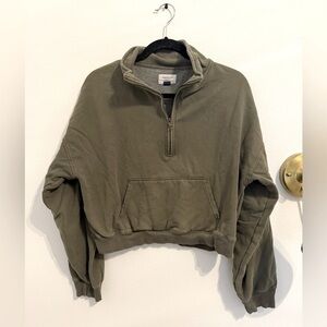 American Eagle Outfitters Olive Green Crew Neck Sweater